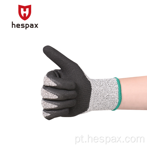 Hespax Durável Men Nitrile Men Black Luve OEM automotivo